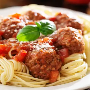Spaghetti (Meat Sauce + Meatballs)